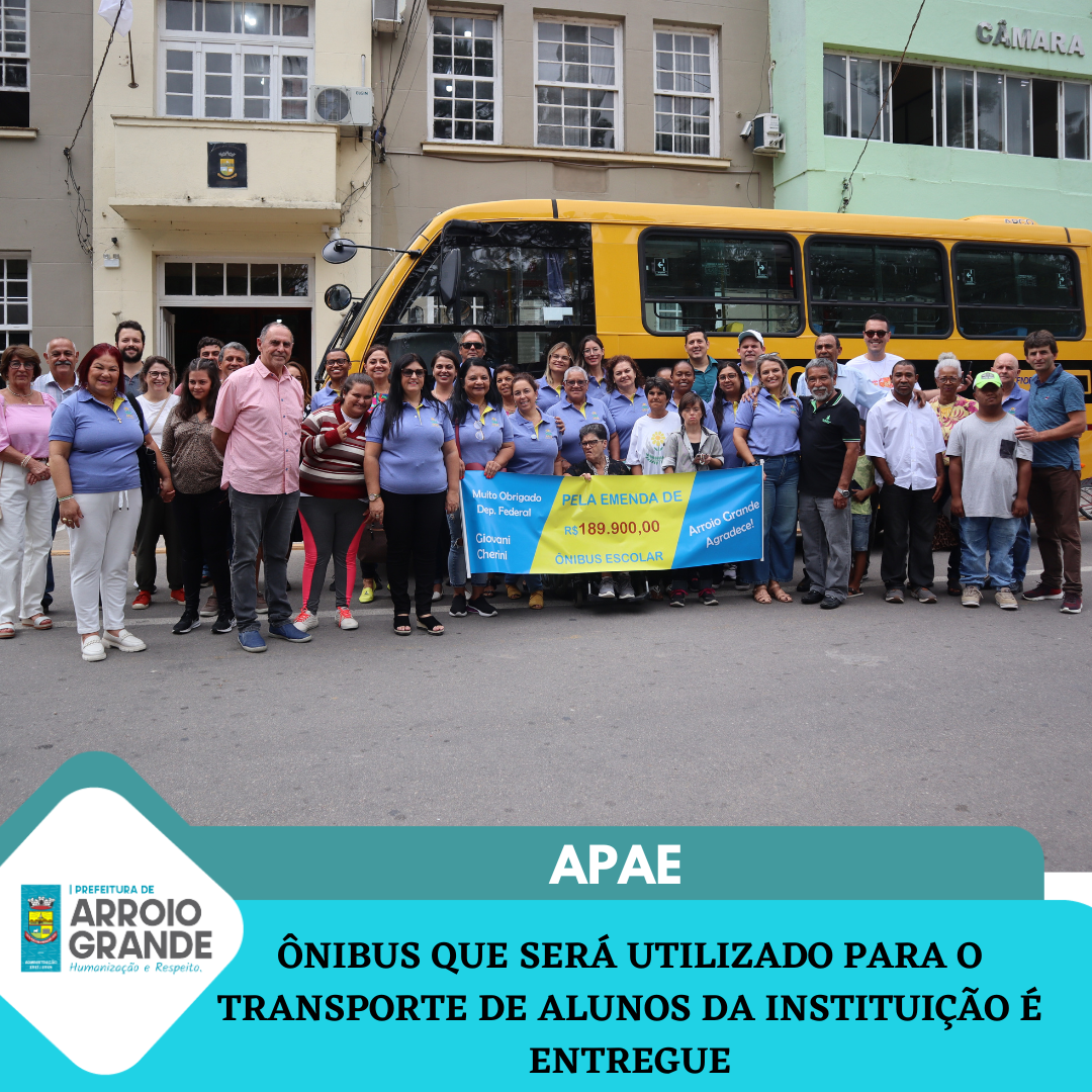 Município recebe ônibus para APAE